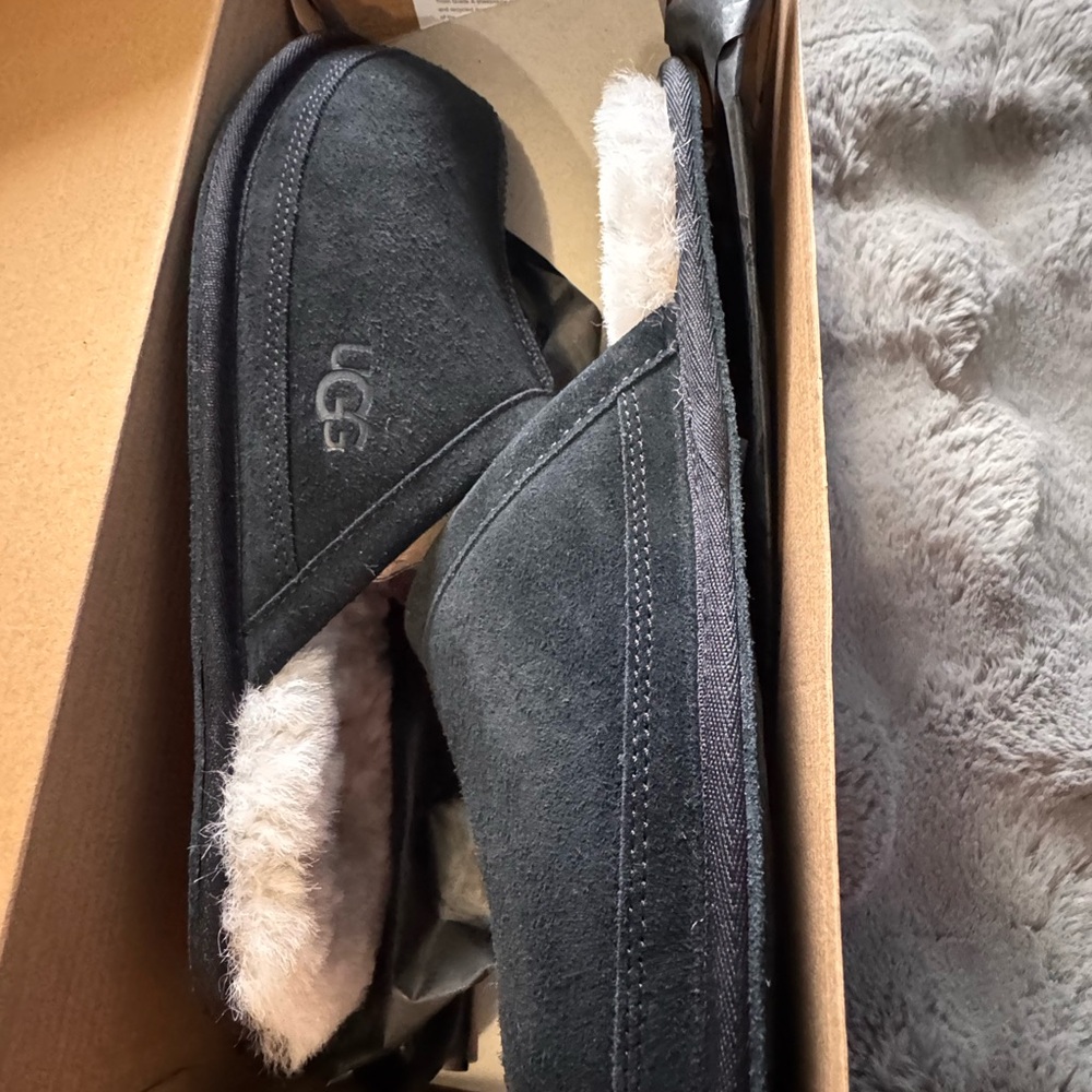 UGG Black Men's Sandals with Cream Lining
